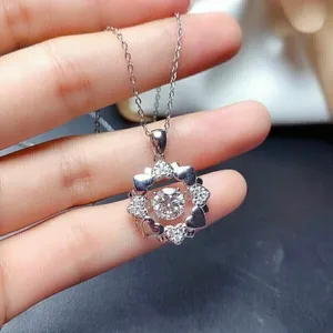 Round Cut Simulated Diamond Women's Stunning Round Pendant 14k White Gold Plated - Product Image 1