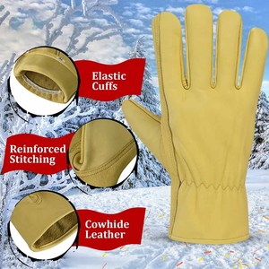 Guantes de Cuero de Vaca de Alto Rendimiento, Resistentes al Calor y a las Chispas, Protección para las Manos, Durabilidad, Guantes de Jardinería - Product Image 5