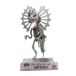 Modelo 3D de Dilophosaurus en Acero Inoxidable 304, Tallado con Láser, para Decoración del Hogar y Aprendizaje para Adultos, Hecho en Vietnam, A40CM - Product Image 1