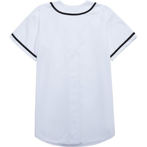 Camiseta de Béisbol Blanca Unisex de Manga Corta con Botones al Frente, Color Sólido, Transpirable, de Poliéster, Ropa Deportiva para Adultos, Corte Regular - Product Image 4