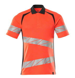 Polo unisexe haute visibilité fluorescent antistatique à séchage rapide en polyester sans coutures, vêtement de travail haute visibilité - Product Image 4