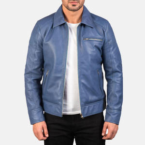 Blouson en cuir PU noir pour homme Crescent Wear, col rond, fermeture éclair, couleur unie, longueur normale, style anglais, écologique - Product Image 3
