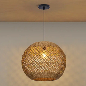 Natural Retro Seagrass Chandelier handwoven Pendant <b>Lighting</b> - Product Image 3