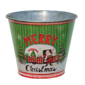 Seau de Noël en métal galvanisé de qualité supérieure, à poignées double face, design moderne, pour usage domestique, sublimation vierge, fabriqué en Inde - Product Image 5