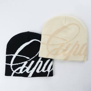 Cyrus Beanie Hat Unisex Adult Winter Warm Casual 100% <b>Acrylic</b> Jacquard <b>Letter</b> Pattern Street Style - Product Image 1