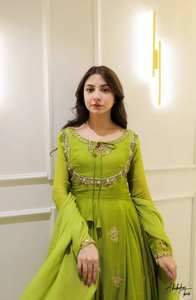 PinkCityBlocks Mode Indienne Tendance pour Femmes, Robe Anarkali Longue en Tulle Brodé, Kurti, Gown, Dupatta, Tenue de Mariage et de Fête - Product Image 3