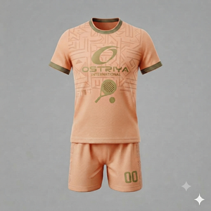 Uniforme de Pickleball para Hombre, Servicio OEM, Estilo Veraniego, Transpirable, con Logotipo Frontal Estampado, 100% Poliéster, Anti-UV, Cuello Redondo - Product Image 1