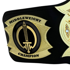 Cinturón de Campeonato de Peso Medio de Londres con Diseño de Espada y Detalles en Oro, Cinturón de Título de Cuero Personalizable de Primera Calidad - Product Image 6