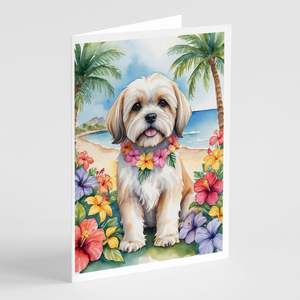 การ์ดอวยพร Lhasa apso luau แปลกๆขนาด8 A7ขนาด5x7พร้อมซอง - Product Image 1
