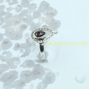 Bague en argent sterling 925 avec grenat naturel en forme de goutte, faite à la main, pour femme |   Fournisseur de bijoux personnalisés avec pierres de naissance pour femmes - Product Image 6