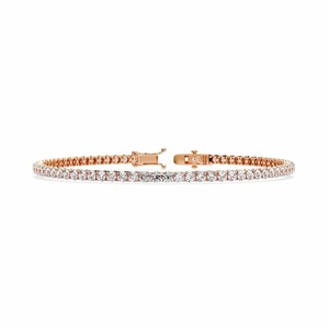 "18K Rose Gold Diamond Tennis <b>Bracelet</b> for Women | Round Cut Eternity <b>Bracelet</b> | Wedding Anniversary Gift | Luxury Stackable - Product Image 2