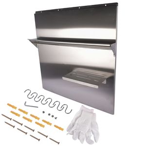 "Rectangle Stainless Steel 30 X 30.7 Inch Range Hood <b>Wall</b> Shield with Shelf for Backsplash <b>Storage</b>" - Product Image 1