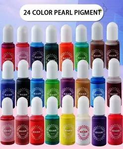 เม็ดสีของเหลวคุณภาพสูง 24 สีสําหรับทําเครื่องประดับอีพอกซีเรซิน