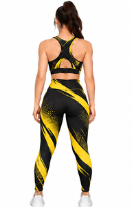 Women Slim Fit Yoga Set High Waist <b>Leggings</b> Sports Bra Pilates Gym Fitness Workout Activewear Custom Quick Dry Breathable - Product Image 2