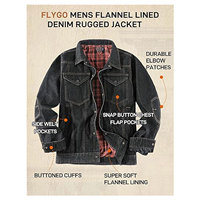 Veste en jean doublée en flanelle pour homme, coupe cowboy classique, style western, coupe slim, vintage, robuste, style camionneur, streetwear, vestes tendance