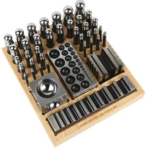 41 Pieces Complete Steel Dapping Doming Block and Punch Set with Wooden Block Base <b>Tool</b> for Jewelry Making Metal Forming - Product Image 6