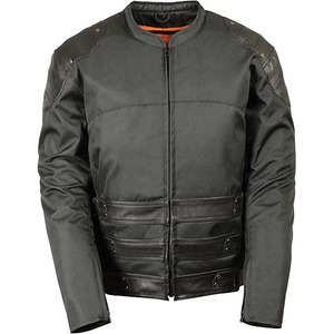 SAMROZ SPORTS Unisex Black Leather Padded Textile 220g All Season Motorcycle Jacket Heat-Transfer Printed Full Sleeve - Product Image 2