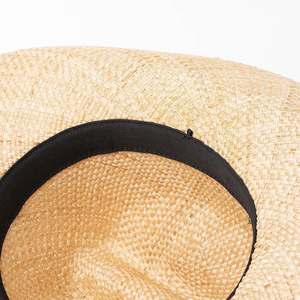 Chapeau Fedora en paille naturelle personnalisé, fait main, pour l'été, de haute qualité, durable, léger, couleur et logo personnalisables, pour hommes et femmes - Product Image 5