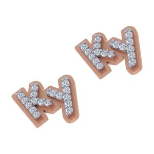 Pendientes de Diamantes de Oro Rosa Amarillo de 14 Quilates con Diseño Geométrico en Forma de Corazón VVS, Clásicos para Bodas y Regalos - Product Image 1