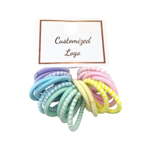 Ensemble de attaches élastiques pour cheveux avec logo personnalisé pour les queues de cheval des enfants, style tendance et mignon, élastiques colorés - Product Image 6