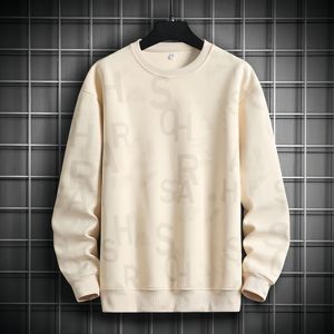 เสื้อสเวตเชิ้ตคอกลมผู้ชาย ทรงปกติ สีพื้น ผ้าถัก คอตตอน สวมใส่สบายๆ สำหรับฤดูใบไม้ร่วง - Product Image 3