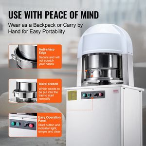 Macchina Elettrica Automatica per Dividere e Arrotondare Palline di Pasta, 20 Pezzi, Capacità 2.12oz e 9.17oz, Taglierina per Impasto Uguale - Categoria Prodotti Puri - Product Image 5