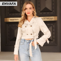 Blouson bomber court pour femme, personnalisable avec logo, vente en gros, respirant, tissé, classique, double boutonnage, collection printemps