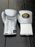 Nefes Alabilen Sığır Derisi Bağcıklı Kick Boks Antrenman Eldivenleri Yetişkinler İçin Yüksek Kalite Özel Paketleme İpekli No Boxing No Life