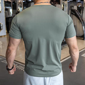 Camiseta Deportiva para Hombre, de Secado Rápido, Transpirable, Lisa, de Manga Corta, Cuello Redondo, para Fitness y Running - Product Image 1