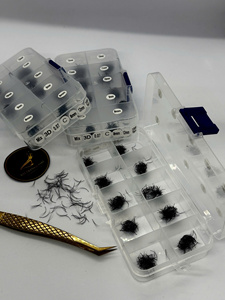 Kit de Prueba Profesional de Pestañas Mixtas 3D 5D 8D 10D 12D, Fans Premade de Cachemira Negro Mate, Caja de Muestras para Extensiones de Pestañas - Product Image 5