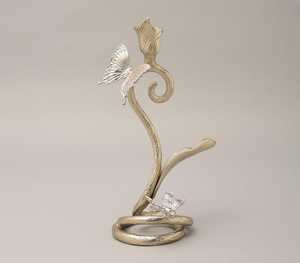 LumiNest <b>Silver</b> <b>Candlestick</b> Holder with Butterfly Design 10 Inch Height Durable Home Decoration - Product Image 1