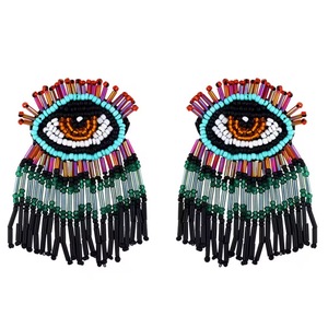 Beaded Evil Eye <b>Earrings</b> Beads Embellished Hand Crafted Parrot <b>Stud</b> <b>Earrings</b> from the brand BaubleBar - Product Image 1