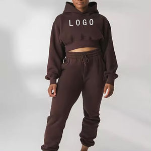 Conjunto de Sudadera Corta y Pantalones Deportivos para Mujer, Sudadera Corta con Capucha y Pantalones Jogger - Product Image 4