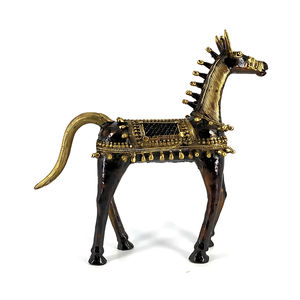 Statue de cheval marchant en bronze de 12 pouces, art en laiton pur, artisanat artisanal, décoration d'intérieur, sculpture traditionnelle indienne - Product Image 3