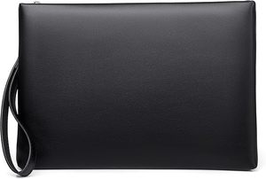 Bolso de Mano de Cuero Negro con Cierre de Cremallera, Estilo Casual - Product Image 2