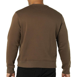เสื้อสเวตเชิ้ตผู้ชายสีน้ำตาลล้วน คอโอ แขนยาว ทรงปกติ ใส่ได้ในฤดูใบไม้ร่วง ผลิตจากผ้าฝ้าย 100% - Product Image 2