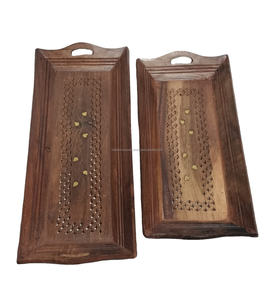 Plateau de service en bois d'acacia fait à la main Assiette de cuisine ronde de haute qualité Vaisselle de maison Dessert aux fruits Assiette de service pour aliments chauds-Offre Spéciale - Product Image 1