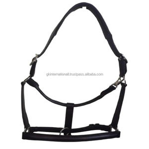 Licol pour cheval en cuir épais double épaisseur et produits équestres pour courses de chevaux avec accessoires en laiton réglables - Product Image 1