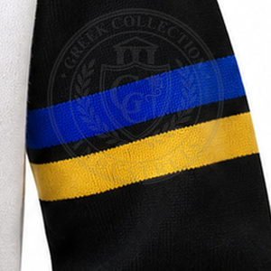 Suéter Unisex de la Fraternidad Sigma, Blanco y Negro, Grueso, Transpirable, de Algodón y Felpa, Tejido de Punto, Manga Larga, con Letras Griegas Bordadas - Product Image 4