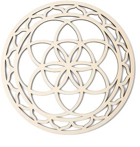 Arte de pared de madera con mano de Hamsa, geometría sagrada, letrero de madera, ojo turco, cuadrícula de cristales, decoración colgante para pared de sala de estar y hogar - Product Image 2