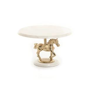 Base para Postres de Metal Dorado con Tapa de Mármol Blanco, para Eventos de Lujo, Fiestas y Encimeras de Cocina - Product Image 1