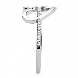 Anello in Acciaio Inossidabile Lucidato DA164 con Zirconi Cubici Trasparenti di Grado AAA - Product Image 4