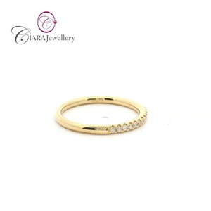 SIMPLE CLASSIQUE 18K AU750 SOILD OR JAUNE/OR BLANC VRAI DIAMANT NATUREL BANDE DE MARIAGE - Product Image 3