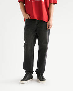 Pantalon long en jean pour homme, style Vietnam, coupe ballon, taille mi-haute, non extensible, formel, respirant, anti-boulochage, pour l'automne, avec braguette zippée - Product Image 1