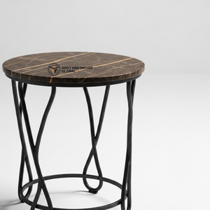 Luxury <b>Round</b> White Marble <b>Stool</b> with Gold Stainless Steel Base Modern Decorative Side Table for Hotel & Home Decor - Product Image 2