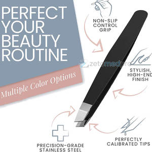 Pinzas Profesionales Inclinadas para Cejas de Acero Inoxidable, Herramienta de Belleza para Depilación, Pinzas de Precisión Inclinadas de Acero Inoxidable - Product Image 3