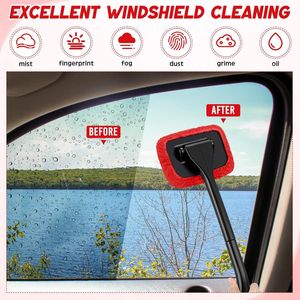 Kit di Pulizia per Parabrezza Auto con 8 Pezzi, Manico Estensibile, Panni in Microfibra, Spazzola e Flacone Spray Vuoto per Lavaggio Vetri Auto - Product Image 2