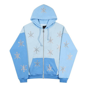 เสื้อฮู้ดดี้ผู้ชายประดับเพชรเทียม ราคาสมเหตุสมผล บริการ OEM ดีไซน์เรียบง่าย สไตล์โดดเด่น ระบายอากาศได้ดี - Product Image 1