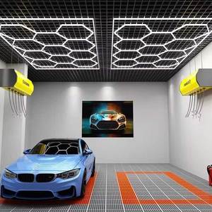 Hexagonal LED <b>Lights</b> for Garage Plastic Interlocking Flooring Used in Car <b>Workshop</b> Garages - Product Image 2