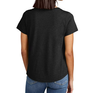 T-shirt pour femme de haute qualité, coupe ajustée, logo personnalisé, en spandex/coton, anti-rides, respirant, pour l'été - Product Image 2
